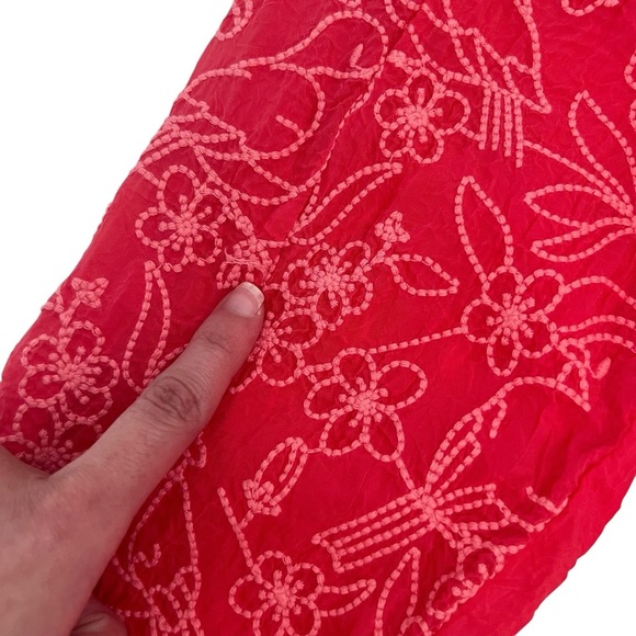 Johnny Was Birdie Marisol Embroidered Long Sleeve Tunic Top Coral Pink SZ M - Picture 12 of 14